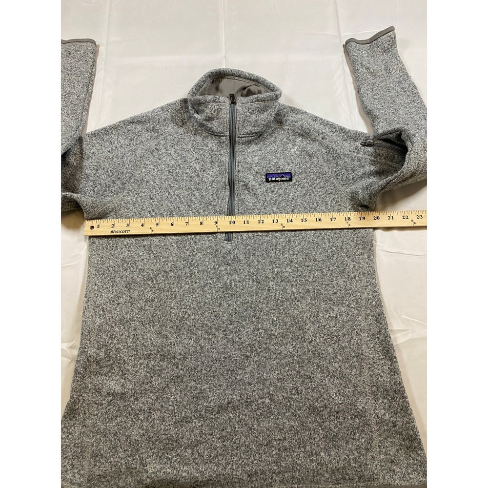 Patagonia Gray Marled Fleece Quarter Zip Pullover Size Large Worn Wear - Picture 8 of 10